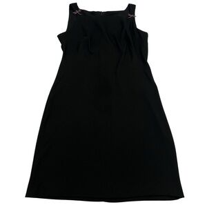 Vintage CDC Black Dress Sz 6‎ Rhinestone Dragonfly Accents Bateau Neckline